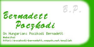 bernadett poczkodi business card